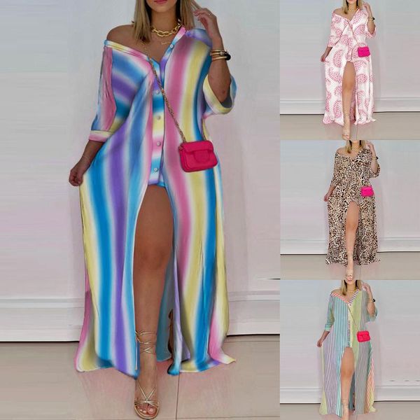 casual dresses women stripe print long shirt dress fashion off shoulder button big maxi spring 2021 lady oversize vestidos, Black;gray
casual dresses women stripe print long shirt dress fashion off shoulder button big maxi spring 2021 lady oversize vestidos, Black;gray