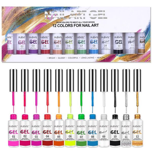 nail gel art polish kit 12 colors painting soak off uv led semi permanent ink color varnish for design, Red;pink
nail gel art polish kit 12 colors painting soak off uv led semi permanent ink color varnish for design, Red;pink