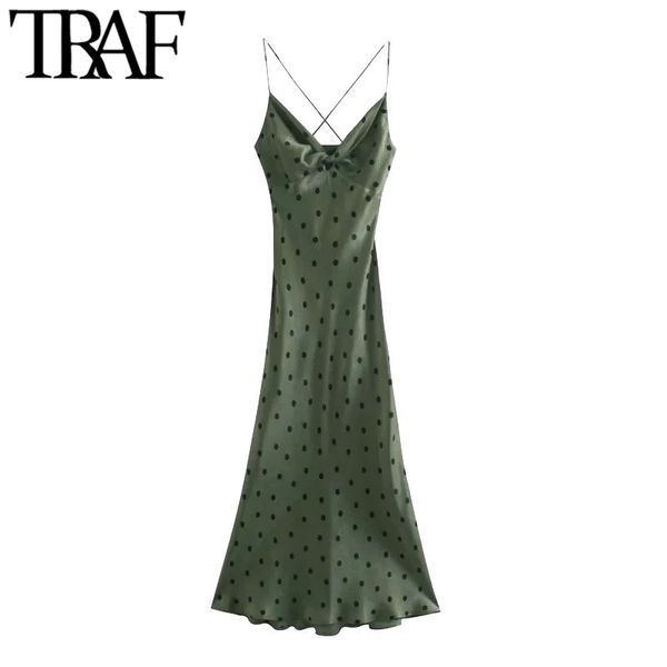 traf women chic fashion with knot polka dot midi dress vintage backless cross thin straps female dresses vestidos mujer 201025, Black;gray
traf women chic fashion with knot polka dot midi dress vintage backless cross thin straps female dresses vestidos mujer 201025, Black;gray