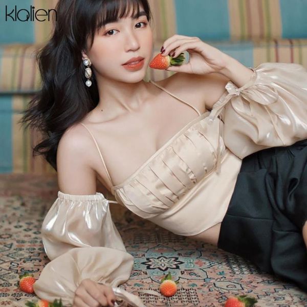 fashion elegant bandage puff sleeve slash neck t shirt women summer 2021 casual street slim female women's t-shirt, White
fashion elegant bandage puff sleeve slash neck t shirt women summer 2021 casual street slim female women's t-shirt, White