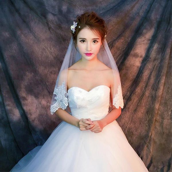 bridal veils lan ting bride one-tier lace applique edge wedding veil elbow fingertip 53 pattern tulle, Black
bridal veils lan ting bride one-tier lace applique edge wedding veil elbow fingertip 53 pattern tulle, Black