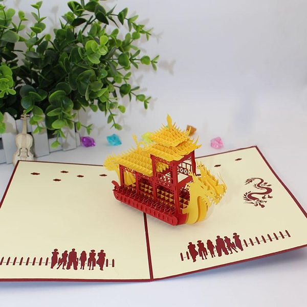 greeting cards creative 3d handmade carving dragon boat foldable paper invitation postcard valentine's day gift
greeting cards creative 3d handmade carving dragon boat foldable paper invitation postcard valentine's day gift