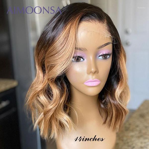 short ombre lace front wig wavy glueless 13*6 bob human hair wigs peruvian for women 130%1, Black;brown 
short ombre lace front wig wavy glueless 13*6 bob human hair wigs peruvian for women 130%1, Black;brown