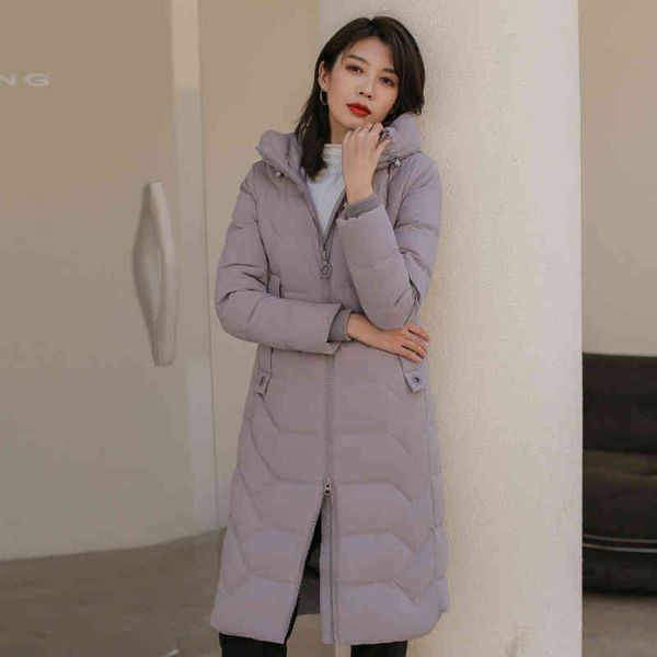 long down jacket autumn and winter new slim fit hooded temperament warm coat thick, Black
long down jacket autumn and winter new slim fit hooded temperament warm coat thick, Black