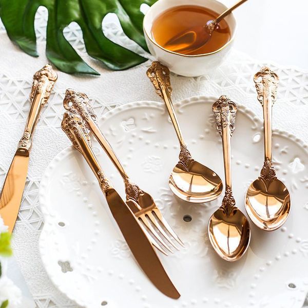 luxury relief knife and fork spoon court dessert tableware suit beef tallow rose gold cutlery dinnerware set 1pc sets
luxury relief knife and fork spoon court dessert tableware suit beef tallow rose gold cutlery dinnerware set 1pc sets