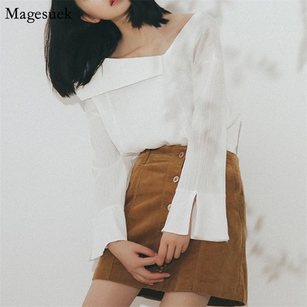 blusas retro elegant blouse women autumn loose flare long sleeve white shirt chic irregular collar shirts 10064 210512
blusas retro elegant blouse women autumn loose flare long sleeve white shirt chic irregular collar shirts 10064 210512