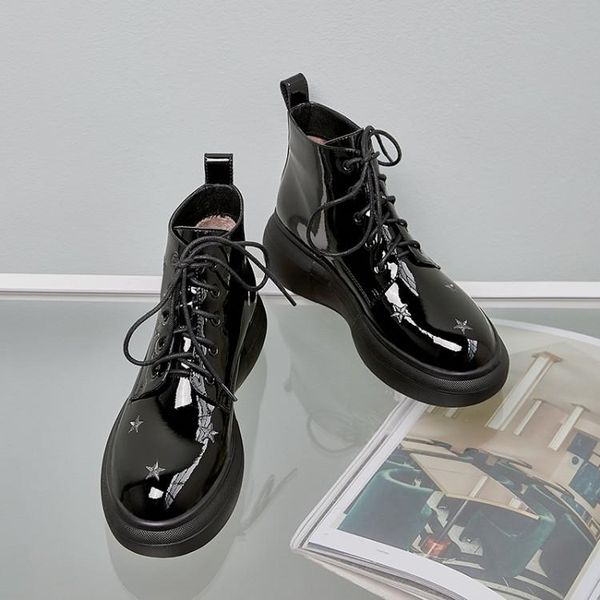 boots mljuese 2021 women ankle cow leather winter short plush lace up round toe platform high heels female, Black
boots mljuese 2021 women ankle cow leather winter short plush lace up round toe platform high heels female, Black