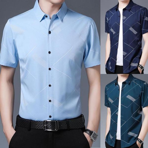 men social shirt geometric pattern printing short sleeve summer lapel buttons for business men's casual shirts, White;black
men social shirt geometric pattern printing short sleeve summer lapel buttons for business men's casual shirts, White;black