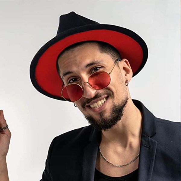 wide brim hats elegant women's floppy panama hat belt buckle wool fedora men jazz winter spring red/black arrival, Blue;gray
wide brim hats elegant women's floppy panama hat belt buckle wool fedora men jazz winter spring red/black arrival, Blue;gray