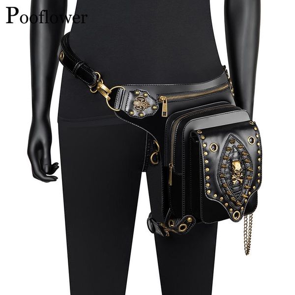 pooflower women and men steampunk rivet waist bag vintage pu leather belt leg bags outdoor running crossbody zh086
pooflower women and men steampunk rivet waist bag vintage pu leather belt leg bags outdoor running crossbody zh086