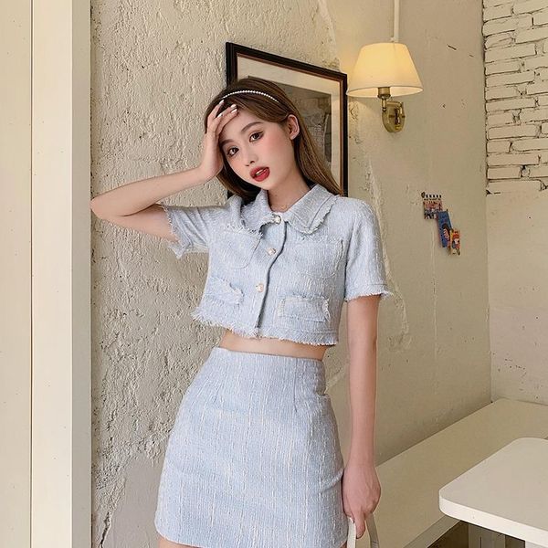 summer clothes tweed two piece women tracksuits set short sleeve crop shorts skirt suit female elegant 2, Gray
summer clothes tweed two piece women tracksuits set short sleeve crop shorts skirt suit female elegant 2, Gray