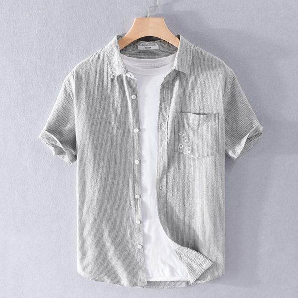 100% cotton brand striped shirts men comfortable summer short sleeve shirt for mens clothes camisa chemise men's casual, White;black
100% cotton brand striped shirts men comfortable summer short sleeve shirt for mens clothes camisa chemise men's casual, White;black
