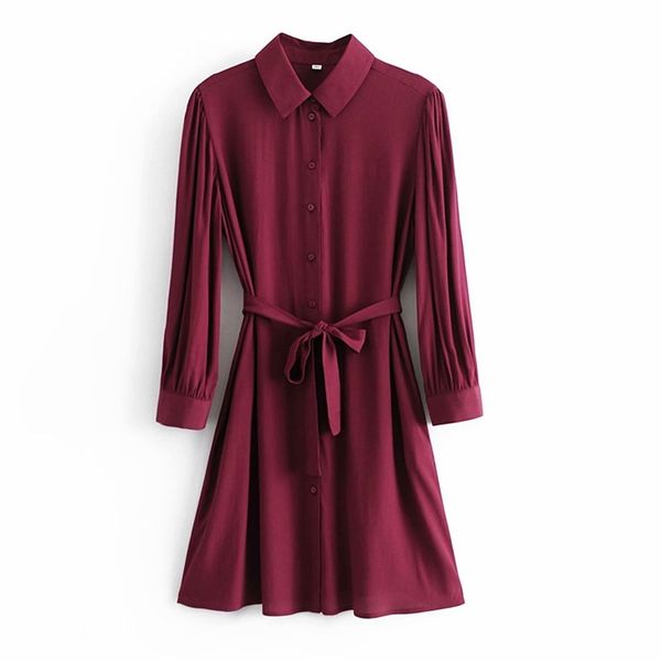 women summer vintage mini shirts dress long sleeve sashes bow tie solid female elegant street dresses clothes vestidos 210513, Black;gray
women summer vintage mini shirts dress long sleeve sashes bow tie solid female elegant street dresses clothes vestidos 210513, Black;gray