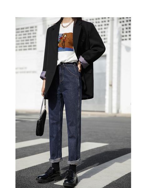 women's jeans 2021 serafina vintage casual mom woman high waist slim full length stem-pipe straight trousers pants, Blue
women's jeans 2021 serafina vintage casual mom woman high waist slim full length stem-pipe straight trousers pants, Blue
