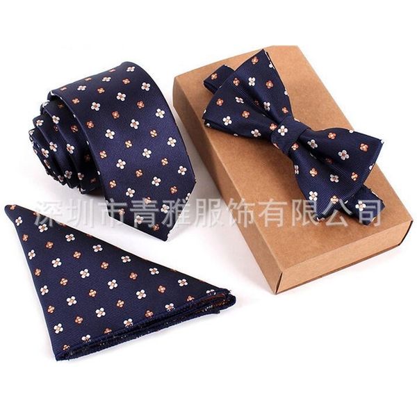 tie production gift handkerchief cuff link four piece suit drs tie work collar, Blue;white
tie production gift handkerchief cuff link four piece suit drs tie work collar, Blue;white