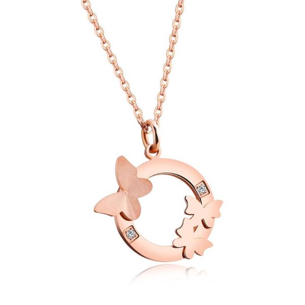 pendant necklaces jeemango rose gold butterfly circle rhinestone stainless steel female chain neckalce birthday gift ogx1247, Silver
pendant necklaces jeemango rose gold butterfly circle rhinestone stainless steel female chain neckalce birthday gift ogx1247, Silver