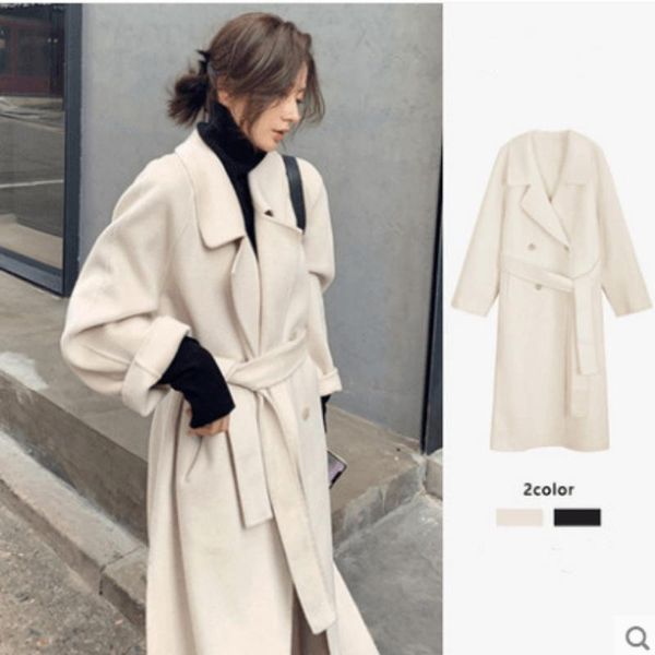 women's wool & blends cinessd casual women loose pocket woolen coat 2021 fashion ladies autumn winter long sleeve thicken blouse female, Black
women's wool & blends cinessd casual women loose pocket woolen coat 2021 fashion ladies autumn winter long sleeve thicken blouse female, Black