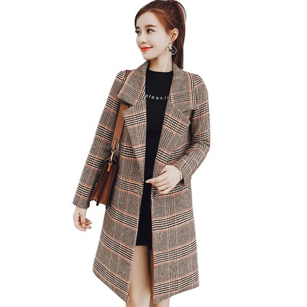 women's wool & blends 2021 coat women winter autumn plaid warm slim jackets high-quality long casual woolen casaco feminino on115, Black
women's wool & blends 2021 coat women winter autumn plaid warm slim jackets high-quality long casual woolen casaco feminino on115, Black