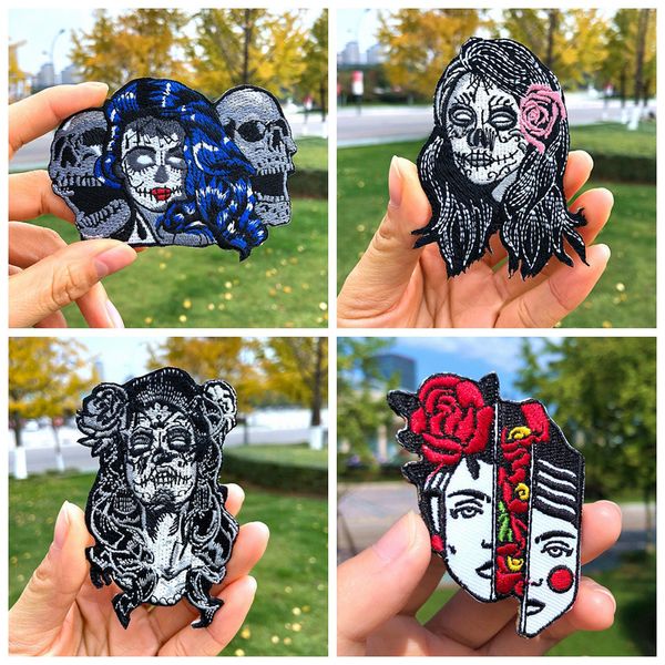 punk ghost girl sewing badge iron on embroidered patch for clothing s stripe sticker, Black
punk ghost girl sewing badge iron on embroidered patch for clothing s stripe sticker, Black