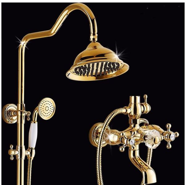 wholesale and retail luxury pvd brass shower faucet set single ceramic handle tub mixer hand bathroom sets
wholesale and retail luxury pvd brass shower faucet set single ceramic handle tub mixer hand bathroom sets