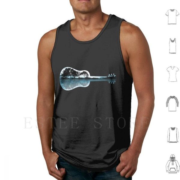 men' tank nature guitar vest tree trees silhouette artistic landscape lake ocean water bird animals music, White;black
men' tank nature guitar vest tree trees silhouette artistic landscape lake ocean water bird animals music, White;black