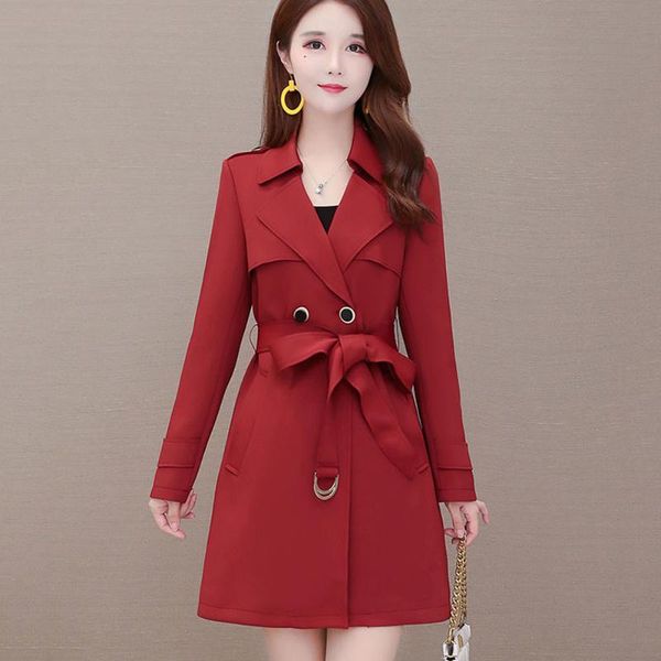 women's trench coats high-end coat mid-length autumn double-breasted overcoat ladies fashion korean slim windbreaker female jacket, Tan;black 
women's trench coats high-end coat mid-length autumn double-breasted overcoat ladies fashion korean slim windbreaker female jacket, Tan;black