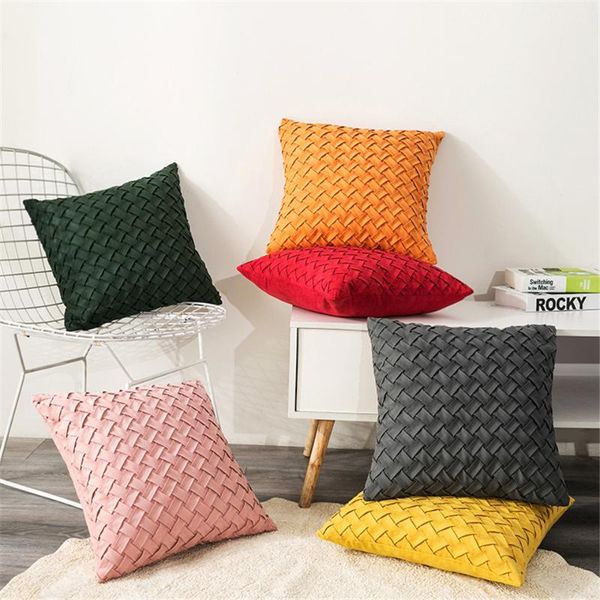 cushion/decorative pillow fashion suede knitted cushion cover geometric plaid decorative cushions sofa case living bed throw covers 45*45cm
cushion/decorative pillow fashion suede knitted cushion cover geometric plaid decorative cushions sofa case living bed throw covers 45*45cm