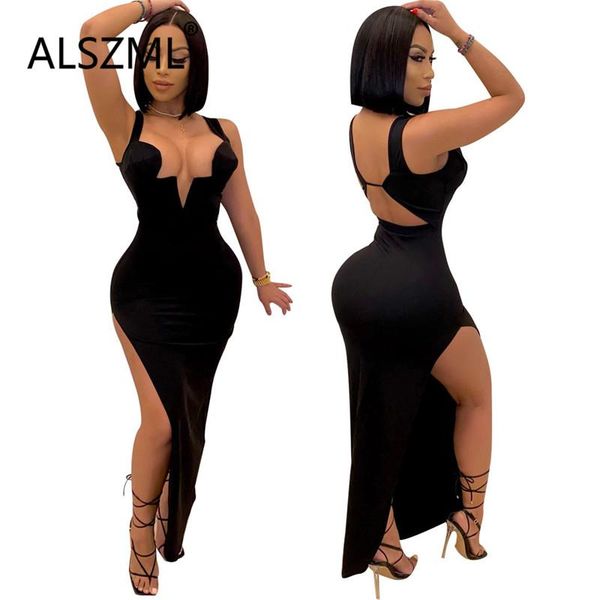 women spaghetti strap plunging v-neck high side split bodycon midi maxi dress club party open back long dresses casual, Black;gray
women spaghetti strap plunging v-neck high side split bodycon midi maxi dress club party open back long dresses casual, Black;gray