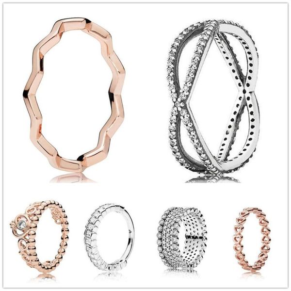 cluster rings authentic 925 sterling silver rose gold princess tiara royal crown with crystal ring for women wedding party jewelry, Golden;silver
cluster rings authentic 925 sterling silver rose gold princess tiara royal crown with crystal ring for women wedding party jewelry, Golden;silver