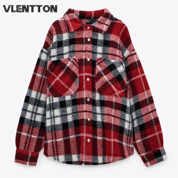 women's jackets 2021 autumn winter women vintage plaid wool coat chic pockets warm shirt jacket female casual loose outwear ladies, Black;brown
women's jackets 2021 autumn winter women vintage plaid wool coat chic pockets warm shirt jacket female casual loose outwear ladies, Black;brown