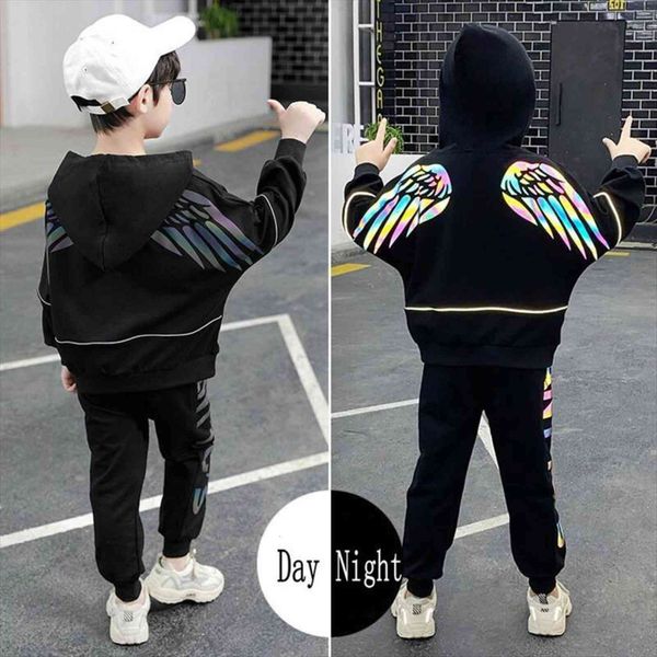 children clothing sports suit for boys and girls hooded outwears long sleeve luminescence coat pants set casual tracksuit, White
children clothing sports suit for boys and girls hooded outwears long sleeve luminescence coat pants set casual tracksuit, White
