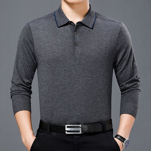 middle aged elderly sweater men's spring and autumn wool dad's loose long sleeve t-shirt busins lapel cloth, Black
middle aged elderly sweater men's spring and autumn wool dad's loose long sleeve t-shirt busins lapel cloth, Black