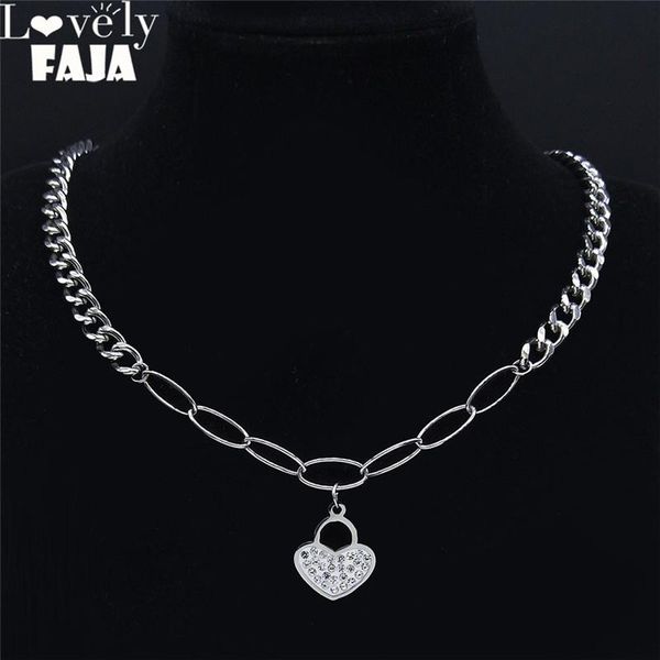 pendant necklaces stainless steel crystal lock heart choker for women silver color necklace jewelry collier acier inoxydable nxhyb200s03
pendant necklaces stainless steel crystal lock heart choker for women silver color necklace jewelry collier acier inoxydable nxhyb200s03