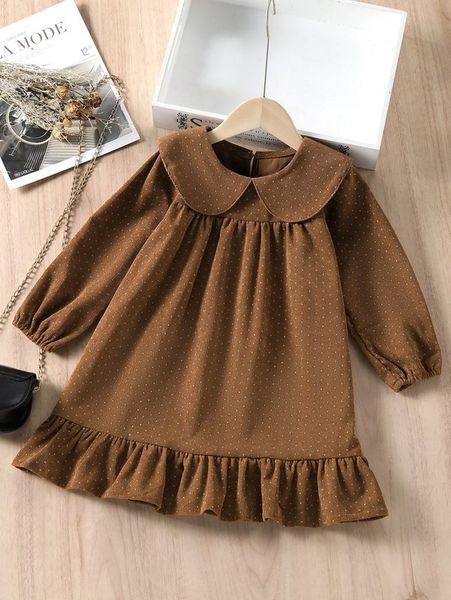 toddler girls dot pattern peter pan collar ruffle hem corduroy dress she, Red;yellow
toddler girls dot pattern peter pan collar ruffle hem corduroy dress she, Red;yellow