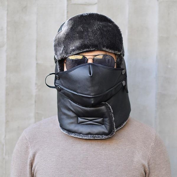 berets men women beanies hat winter cap thicken hedging balaclava skullies fashion warm upgraded version pu leather bomber hats, Blue;gray
berets men women beanies hat winter cap thicken hedging balaclava skullies fashion warm upgraded version pu leather bomber hats, Blue;gray