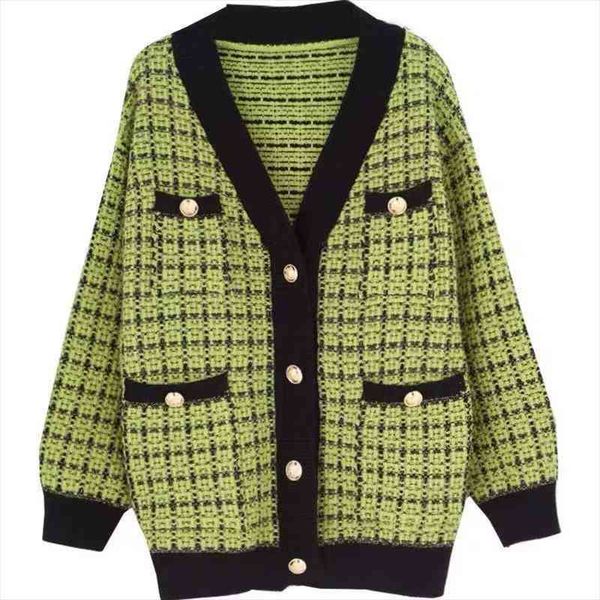 women elegant sweater retro cardigans autumn winter o-neck vintage knitted plaid long cardigans overside loose knitwear, White;black
women elegant sweater retro cardigans autumn winter o-neck vintage knitted plaid long cardigans overside loose knitwear, White;black