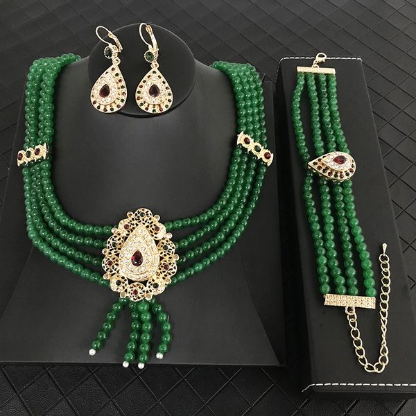 jewelry set bridal drop pendant arab wedding jewelry beaded necklace earring bracelet three piece, Slivery;golden
jewelry set bridal drop pendant arab wedding jewelry beaded necklace earring bracelet three piece, Slivery;golden