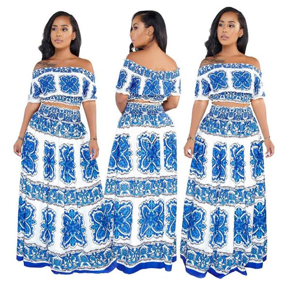 summer women paisley print suits off shoulder short sleeve crop big swing long skirt two piece sets women's pants, White
summer women paisley print suits off shoulder short sleeve crop big swing long skirt two piece sets women's pants, White