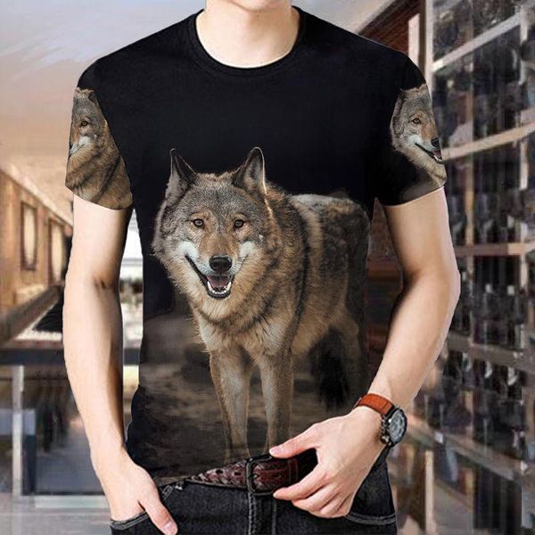 short-sleeved men's trend t-shirt trendy clothing summer tiger wolf northwest t-shirts, White;black
short-sleeved men's trend t-shirt trendy clothing summer tiger wolf northwest t-shirts, White;black
