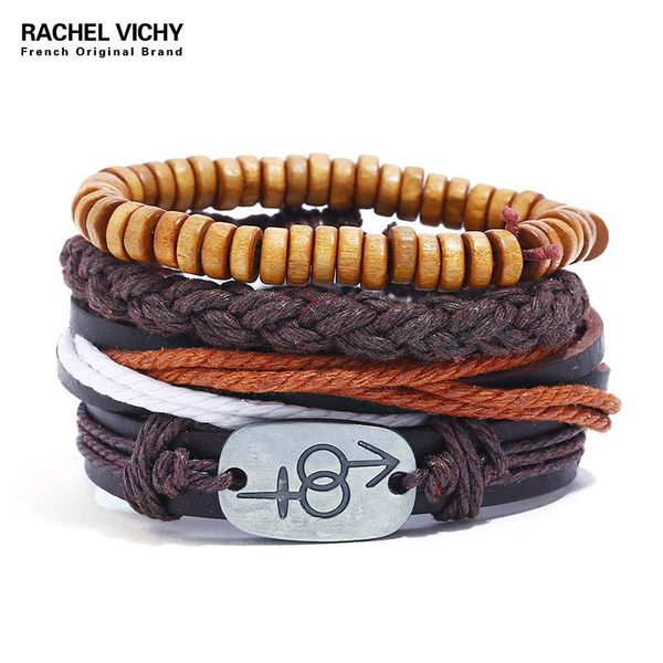 charm bracelets rachel vichy 4/set weave leather bracelet women multilayer braid & bangles punk wrap casual men jewelry tz124, Golden;silver
charm bracelets rachel vichy 4/set weave leather bracelet women multilayer braid & bangles punk wrap casual men jewelry tz124, Golden;silver