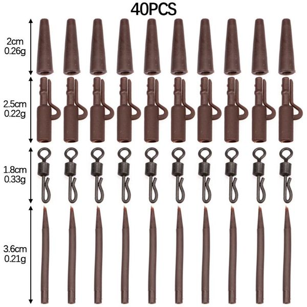 fishing accessories 40pcs carp kit lead clip quick change swivel tail soft rubber tackle equipment
fishing accessories 40pcs carp kit lead clip quick change swivel tail soft rubber tackle equipment