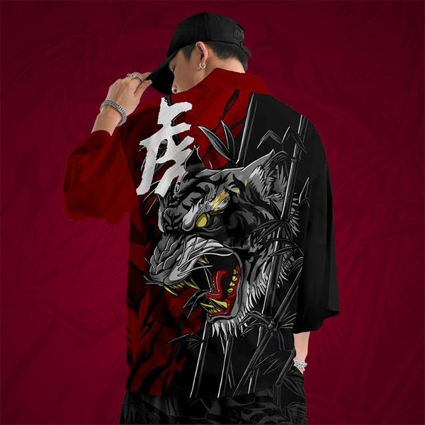 ethnic clothing tiger printed black japanese style kimon pants couple men traditional harajuku streetwear samurai cardigan yukata, Red
ethnic clothing tiger printed black japanese style kimon pants couple men traditional harajuku streetwear samurai cardigan yukata, Red