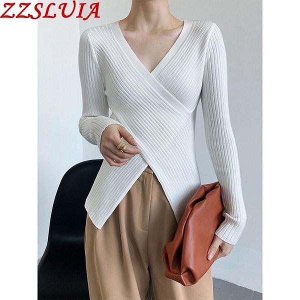 women's sweaters cross knitted sweater for women v neck long sleeve designer slim tight pullover slim-fit base knitwear korean fashion, White;black
women's sweaters cross knitted sweater for women v neck long sleeve designer slim tight pullover slim-fit base knitwear korean fashion, White;black