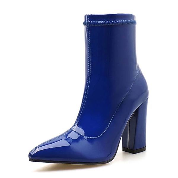 blue patent leather high heels women ankle boots 10cm female pointed toe woman autumn size 35-40 shoes, Black
blue patent leather high heels women ankle boots 10cm female pointed toe woman autumn size 35-40 shoes, Black