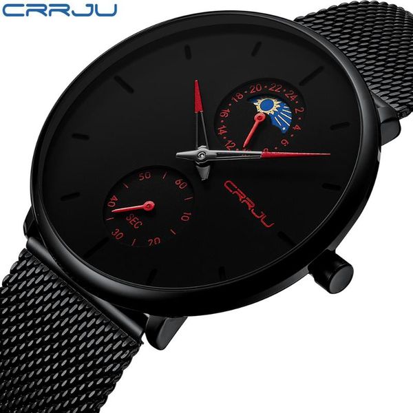 wristwatches arrivals crrju unique design daily dress steel watch for men 24 hours quartz clock black dial red hands 2021, Slivery;brown
wristwatches arrivals crrju unique design daily dress steel watch for men 24 hours quartz clock black dial red hands 2021, Slivery;brown