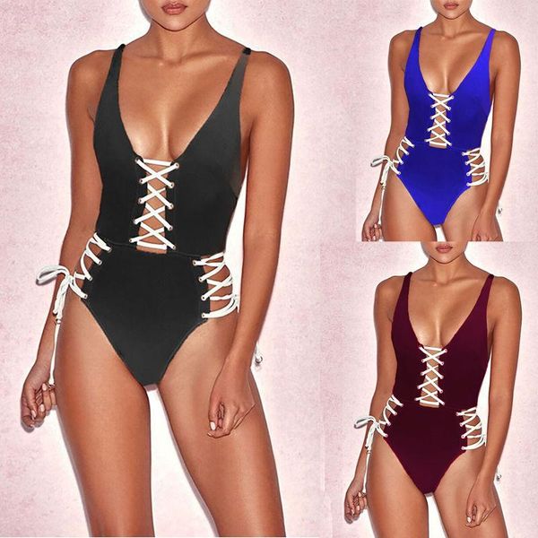one-piece suits women's deep v neck bandage cross one piece monokini thong push up padded bikini swimsuit swimwear bathing
one-piece suits women's deep v neck bandage cross one piece monokini thong push up padded bikini swimsuit swimwear bathing