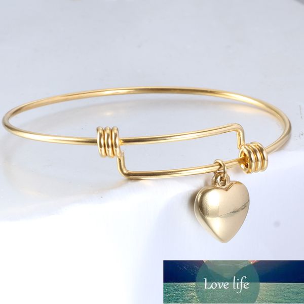 stainless steel diy heart charm bracelet bangles for women 50-65mm jewelry finding supplies expandable adjustable wire bangle factory price, Golden;silver
stainless steel diy heart charm bracelet bangles for women 50-65mm jewelry finding supplies expandable adjustable wire bangle factory price, Golden;silver