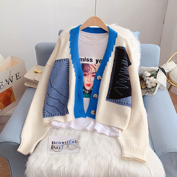 women's sweaters ebaihui autumn winter women cardigan jacket splicing fashion knit cardigans lady loose eevt, White;black
women's sweaters ebaihui autumn winter women cardigan jacket splicing fashion knit cardigans lady loose eevt, White;black