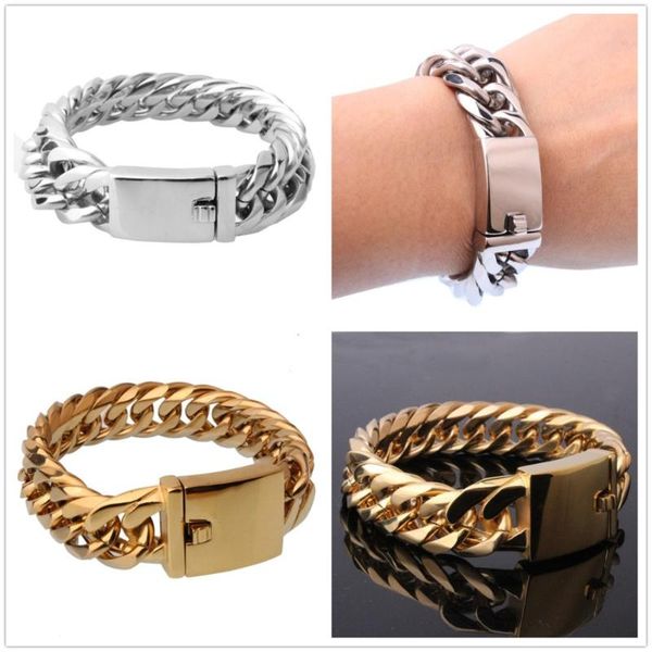 link, chain 16mm 7-11" stainless steel golden/silver color handmade curb cuban bracelet fashion daily jewelry, Black
link, chain 16mm 7-11" stainless steel golden/silver color handmade curb cuban bracelet fashion daily jewelry, Black
