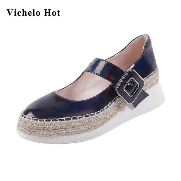 dress shoes vichelo leisure cow leather straw wedges platform round toe high heel thick bottom buckle straps young girls women pumps l08, Black
dress shoes vichelo leisure cow leather straw wedges platform round toe high heel thick bottom buckle straps young girls women pumps l08, Black